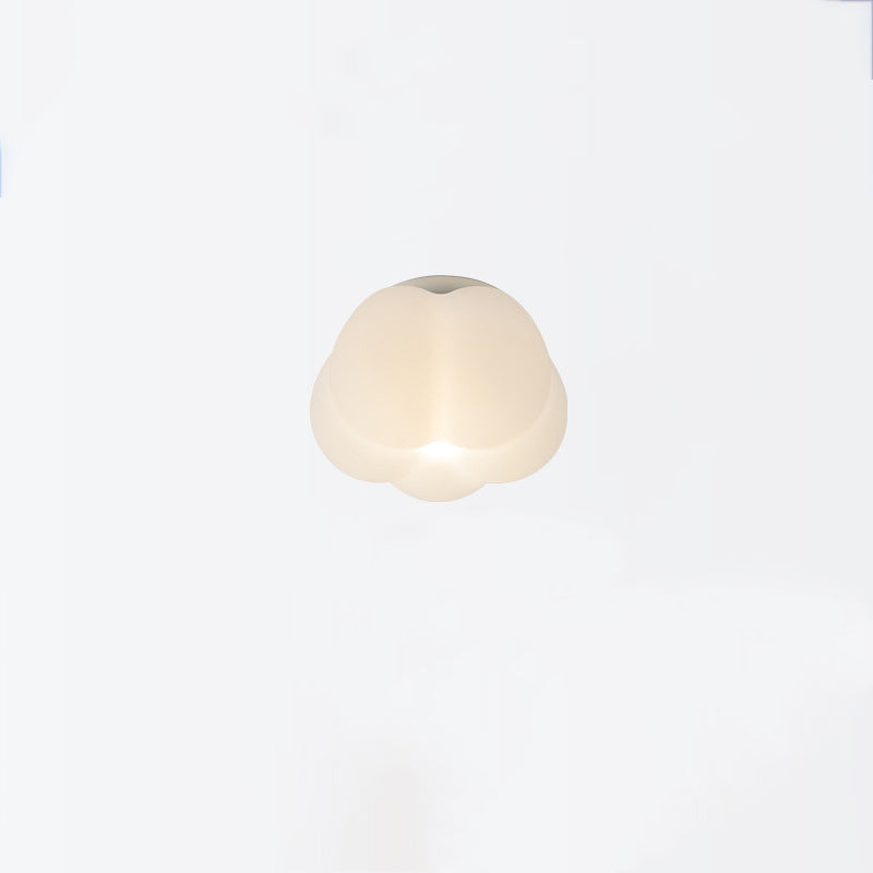 Zeitgenössische nordische Kürbisform Eisen PE 1-Licht Semi-Flush Mount Deckenleuchte für den Flur 