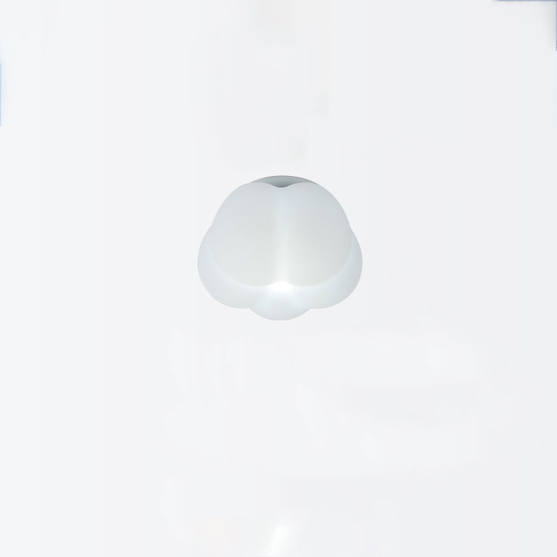 Zeitgenössische nordische Kürbisform Eisen PE 1-Licht Semi-Flush Mount Deckenleuchte für den Flur 