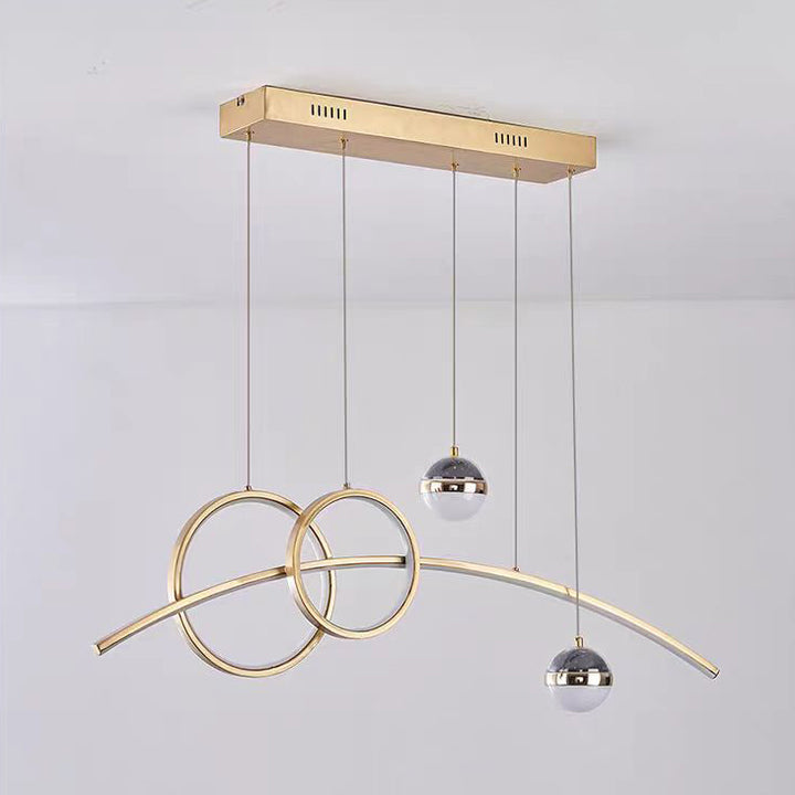 Contemporain Créatif Réglable Ciel Étoilé Projection Courbé Droit Aluminium Silicone Acrylique LED Îlot Lumière Lustre Pour Salon 