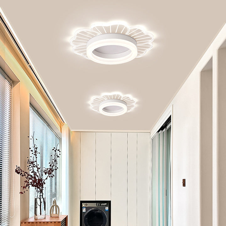 Luz de techo empotrada LED de hierro acrílico redonda nórdica contemporánea para pasillo 