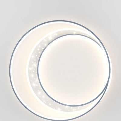 Luz de techo empotrada LED contemporánea creativa de hierro, aluminio y acrílico con cielo estrellado y diseño redondo hueco para sala de estar 