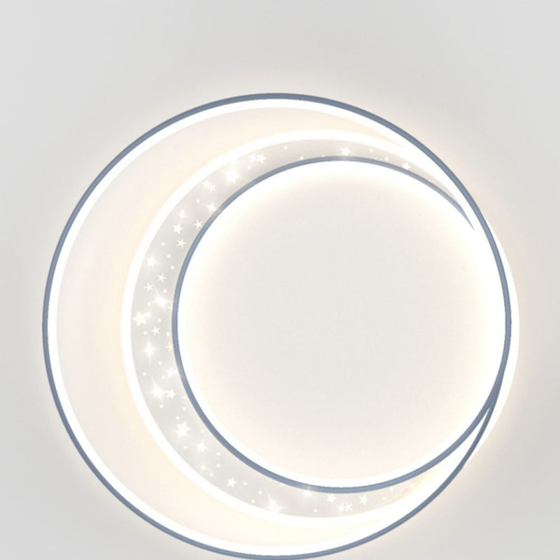Luz de techo empotrada LED contemporánea creativa de hierro, aluminio y acrílico con cielo estrellado y diseño redondo hueco para sala de estar 