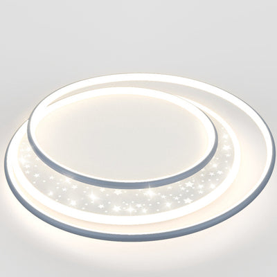 Luz de techo empotrada LED contemporánea creativa de hierro, aluminio y acrílico con cielo estrellado y diseño redondo hueco para sala de estar 