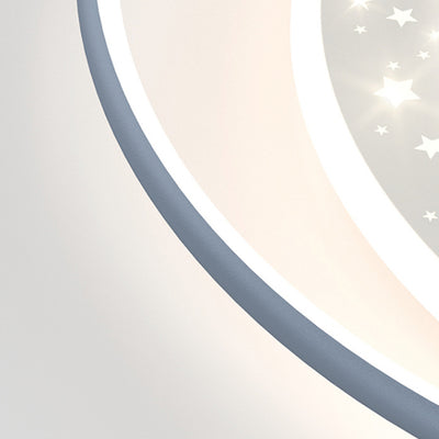 Luz de techo empotrada LED contemporánea creativa de hierro, aluminio y acrílico con cielo estrellado y diseño redondo hueco para sala de estar 