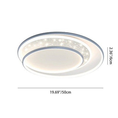 Luz de techo empotrada LED contemporánea creativa de hierro, aluminio y acrílico con cielo estrellado y diseño redondo hueco para sala de estar 