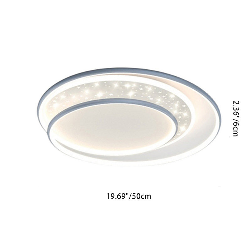 Luz de techo empotrada LED contemporánea creativa de hierro, aluminio y acrílico con cielo estrellado y diseño redondo hueco para sala de estar 