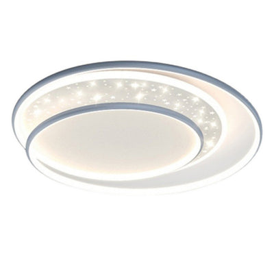 Luz de techo empotrada LED contemporánea creativa de hierro, aluminio y acrílico con cielo estrellado y diseño redondo hueco para sala de estar 