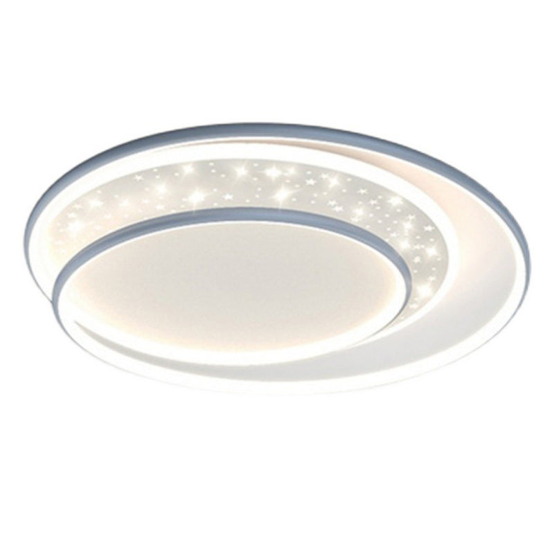 Luz de techo empotrada LED contemporánea creativa de hierro, aluminio y acrílico con cielo estrellado y diseño redondo hueco para sala de estar 