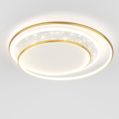 Luz de techo empotrada LED contemporánea creativa de hierro, aluminio y acrílico con cielo estrellado y diseño redondo hueco para sala de estar 