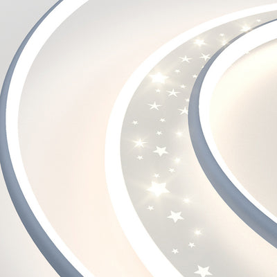 Luz de techo empotrada LED contemporánea creativa de hierro, aluminio y acrílico con cielo estrellado y diseño redondo hueco para sala de estar 