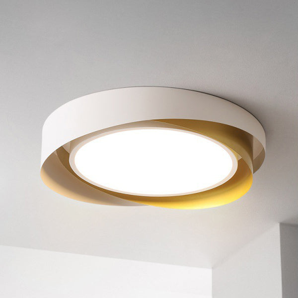 Luz de techo LED montada al ras con anillo de círculo multicapa geométrico de acrílico y hierro creativo contemporáneo para sala de estar 