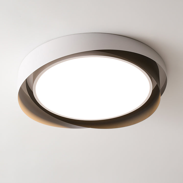 Luz de techo LED montada al ras con anillo de círculo multicapa geométrico de acrílico y hierro creativo contemporáneo para sala de estar 