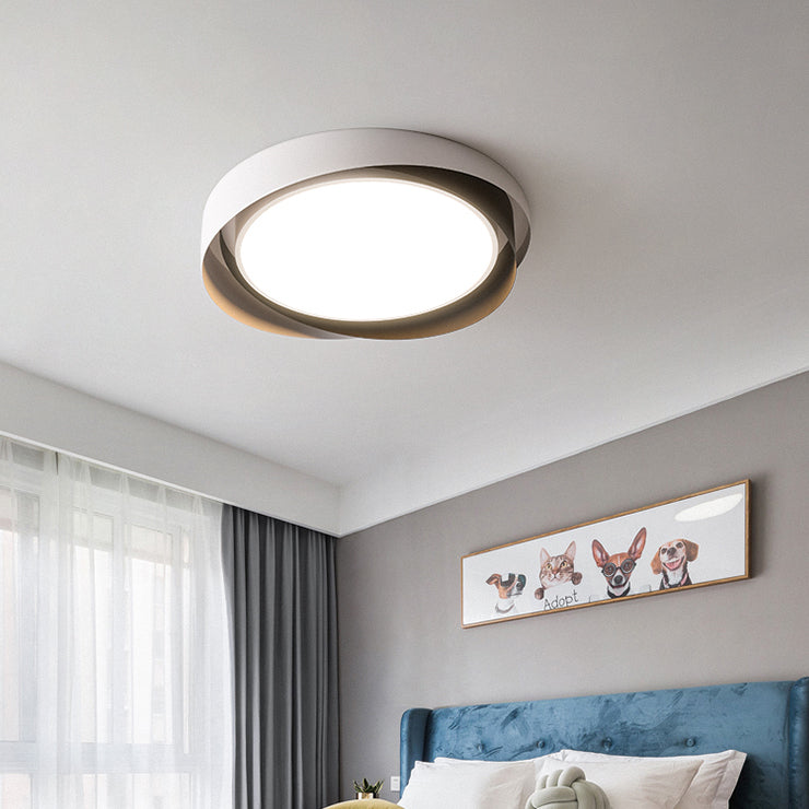 Luz de techo LED montada al ras con anillo de círculo multicapa geométrico de acrílico y hierro creativo contemporáneo para sala de estar 