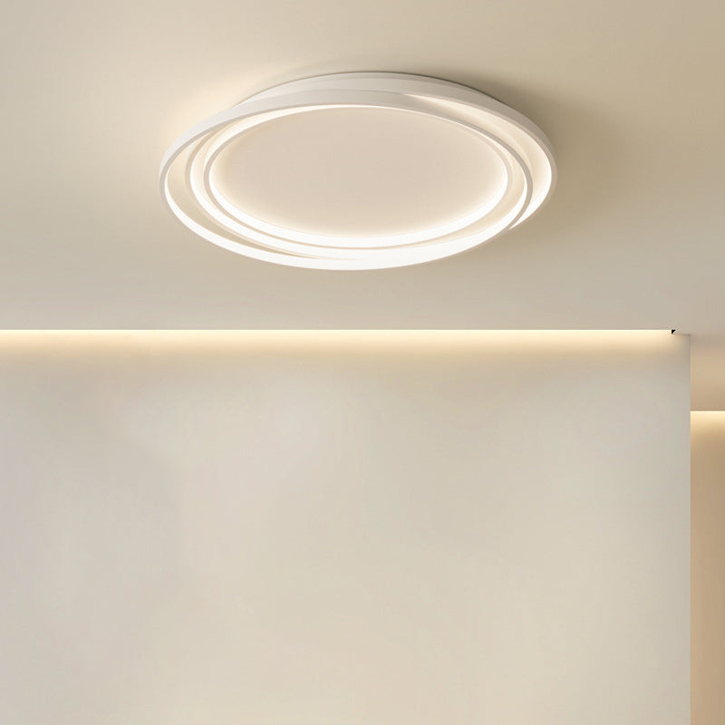 Plafonnier LED en fer silicone à monture affleurante avec anneaux cercles minimalistes modernes pour chambre 