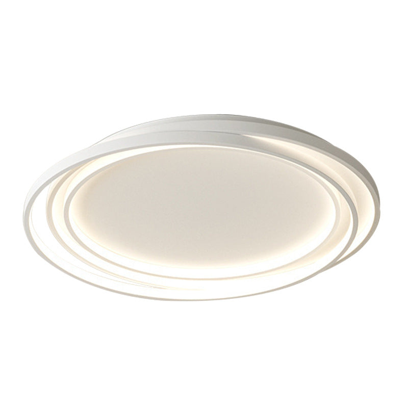 Plafonnier LED en fer silicone à monture affleurante avec anneaux cercles minimalistes modernes pour chambre 