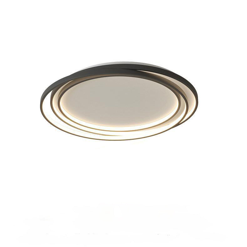 Plafonnier LED en fer silicone à monture affleurante avec anneaux cercles minimalistes modernes pour chambre 