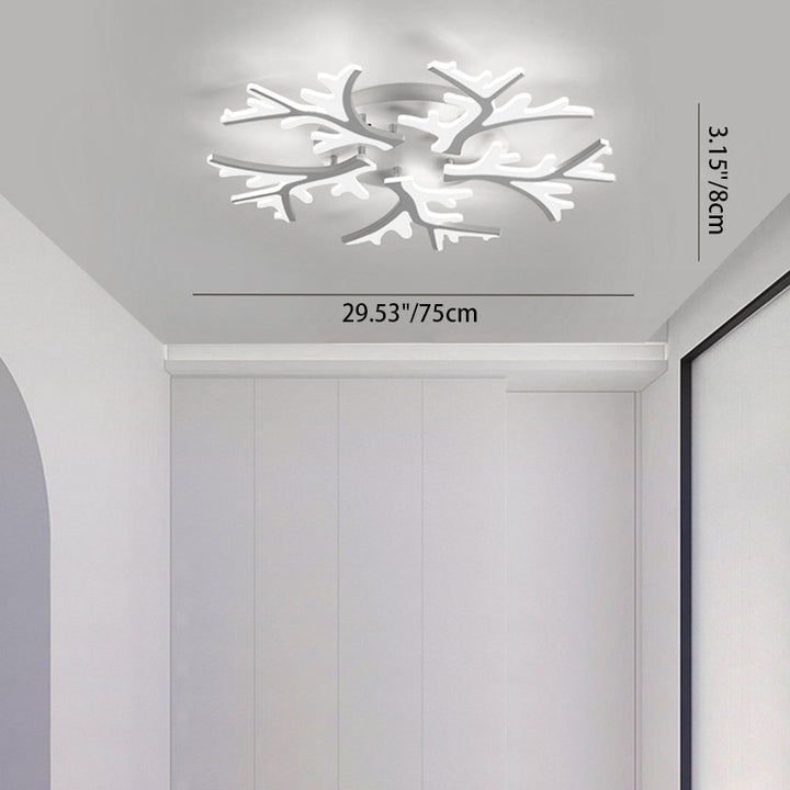 Plafonnier à LED en forme de flocon de neige créatif contemporain en fer et acrylique pour chambre 