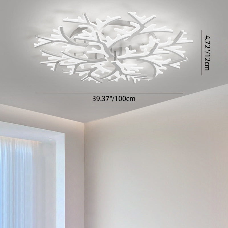 Plafonnier à LED en forme de flocon de neige créatif contemporain en fer et acrylique pour chambre 
