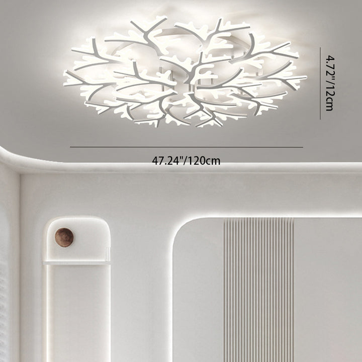 Plafonnier à LED en forme de flocon de neige créatif contemporain en fer et acrylique pour chambre 