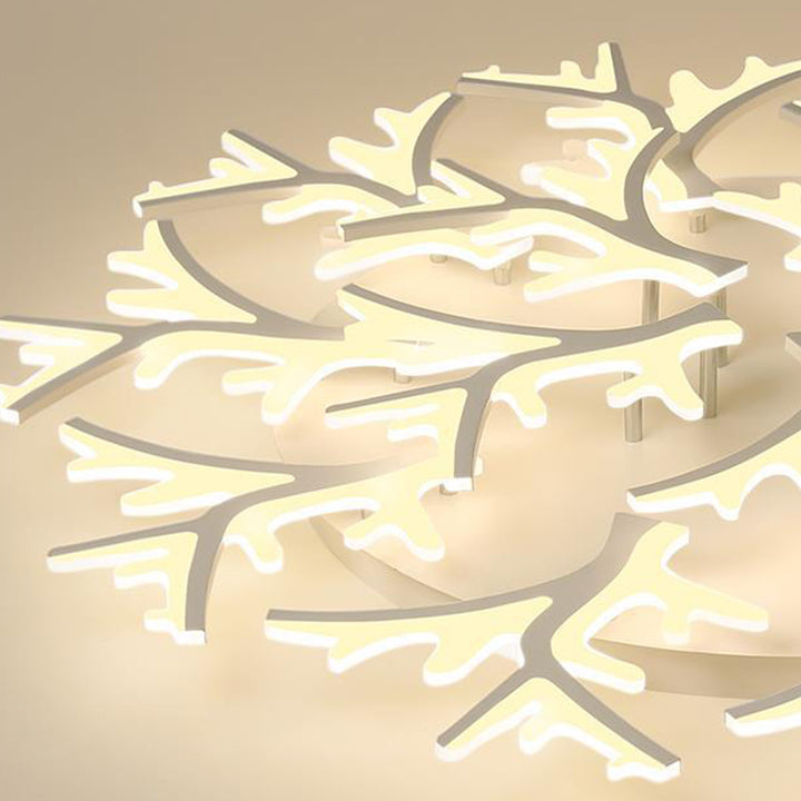 Plafonnier à LED en forme de flocon de neige créatif contemporain en fer et acrylique pour chambre 