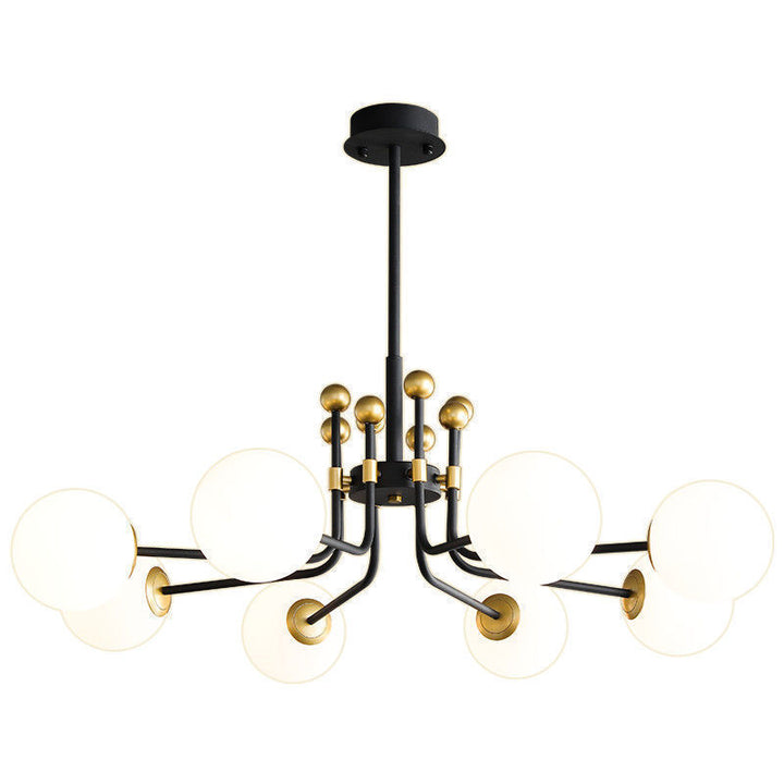 Contemporary Nordic Iron Frame Glass Globe 4/6/8-Light Chandeliers For Dining Room