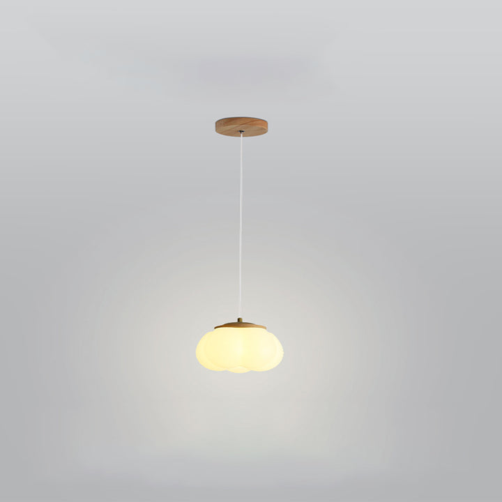 Contemporary Nordic Cord Drum Wood PE 1-Light Pendant Light For Living Room