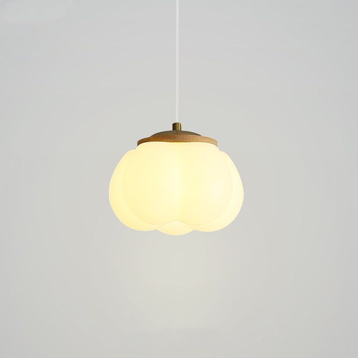 Contemporary Nordic Cord Drum Wood PE 1-Light Pendant Light For Living Room