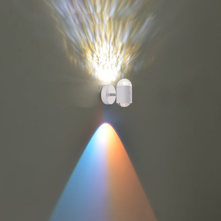 Lámpara de Aplique de Pared LED USB de Hierro Cilíndrico Minimalista Moderna para Pasillo con Amanecer y Atardecer 