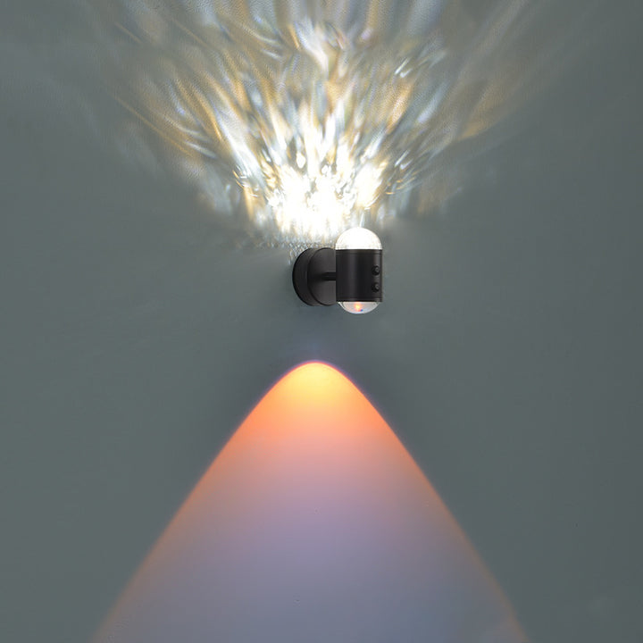 Lámpara de Aplique de Pared LED USB de Hierro Cilíndrico Minimalista Moderna para Pasillo con Amanecer y Atardecer 