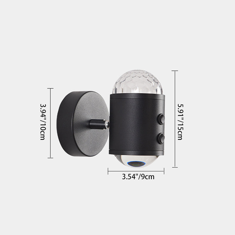Lámpara de Aplique de Pared LED USB de Hierro Cilíndrico Minimalista Moderna para Pasillo con Amanecer y Atardecer 
