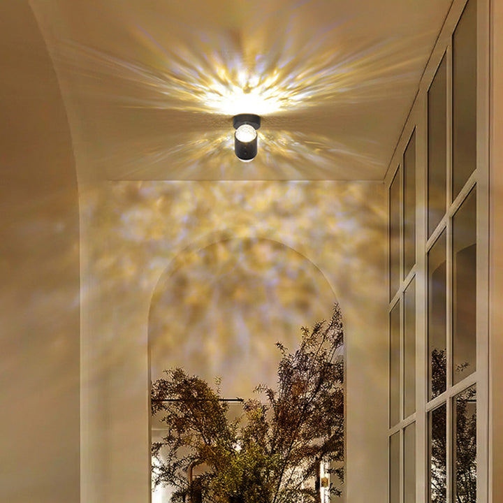 Lámpara de Aplique de Pared LED USB de Hierro Cilíndrico Minimalista Moderna para Pasillo con Amanecer y Atardecer 
