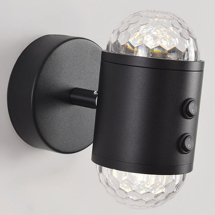 Lámpara de Aplique de Pared LED USB de Hierro Cilíndrico Minimalista Moderna para Pasillo con Amanecer y Atardecer 