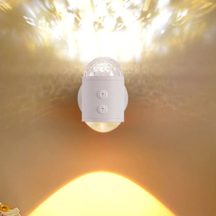 Lámpara de Aplique de Pared LED USB de Hierro Cilíndrico Minimalista Moderna para Pasillo con Amanecer y Atardecer 