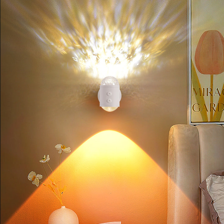 Moderne minimalistische Zylinder Sonnenaufgang Sonnenuntergang Eisen USB LED Wandleuchte für den Flur 