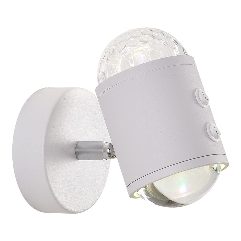 Lámpara de Aplique de Pared LED USB de Hierro Cilíndrico Minimalista Moderna para Pasillo con Amanecer y Atardecer 