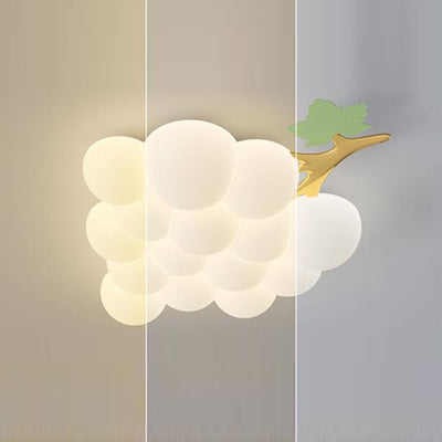 Contemporary Creative Kids Grape Iron PE LED Flush Mount Ceiling Light For Bedroom