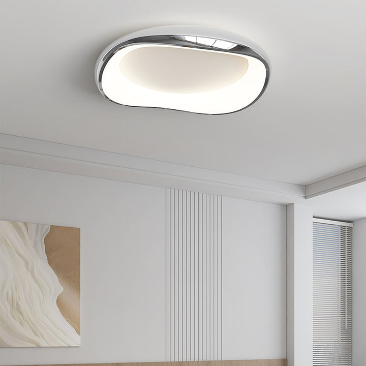 Modern Simplicity Irregular Round Iron Acrylic LED Flush Mount Ceiling Light For Bedroom