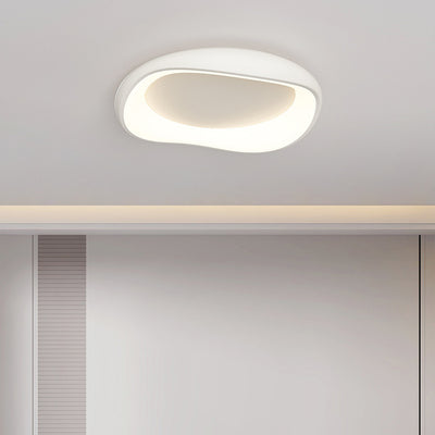 Modern Simplicity Irregular Round Iron Acrylic LED Flush Mount Ceiling Light For Bedroom