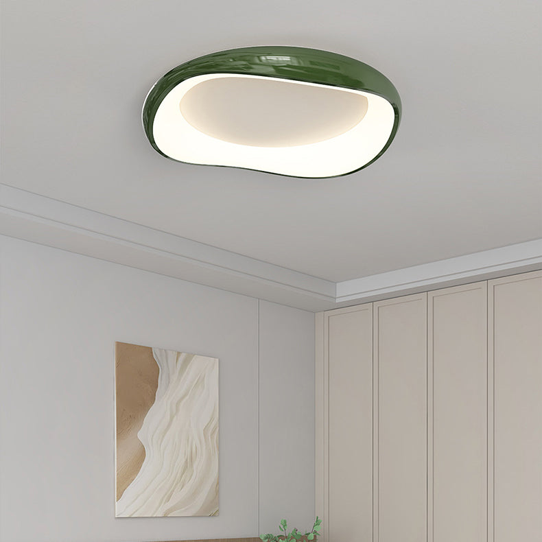 Modern Simplicity Irregular Round Iron Acrylic LED Flush Mount Ceiling Light For Bedroom