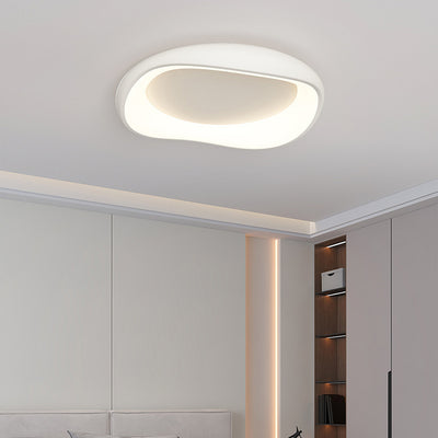 Modern Simplicity Irregular Round Iron Acrylic LED Flush Mount Ceiling Light For Bedroom