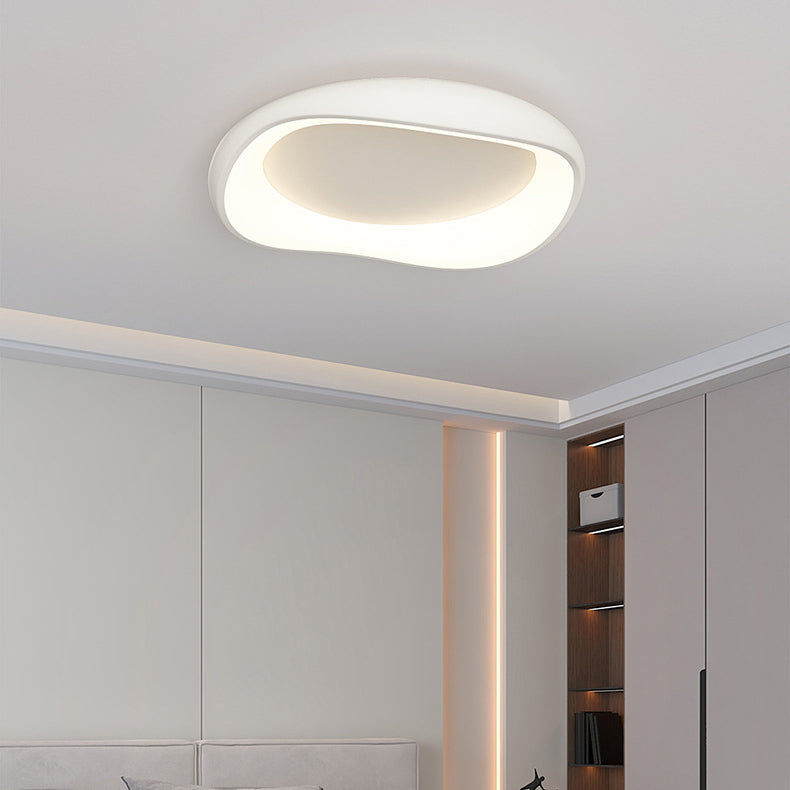 Modern Simplicity Irregular Round Iron Acrylic LED Flush Mount Ceiling Light For Bedroom