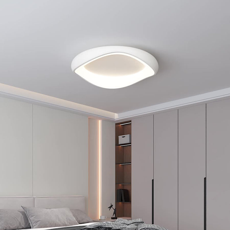 Modern Simplicity Irregular Round Iron Acrylic LED Flush Mount Ceiling Light For Bedroom