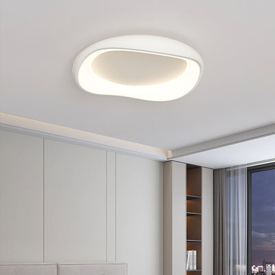 Modern Simplicity Irregular Round Iron Acrylic LED Flush Mount Ceiling Light For Bedroom