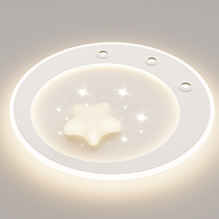 現代的なシンプルさの鉄製PEアクリルラウンドスターLEDスポットライトフラッシュマウント天井ライトリビングルーム用 