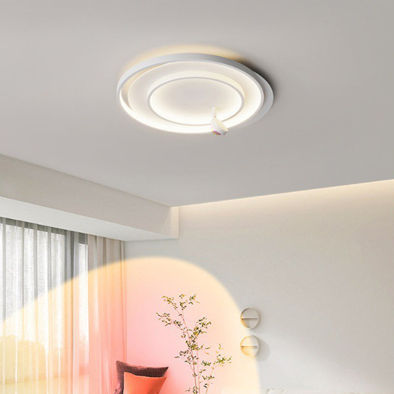 Matériel créatif contemporain Aluminium Acrylique Ovale Spot rotatif Coucher de soleil LED Plafonnier encastré pour chambre 