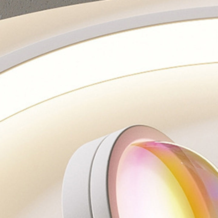Matériel créatif contemporain Aluminium Acrylique Ovale Spot rotatif Coucher de soleil LED Plafonnier encastré pour chambre 