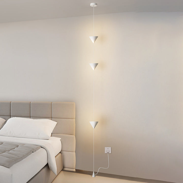 Modern Minimalist Aluminum Acrylic Iron Vertical Cone Time Hourglass LED Pendant Light For Living Room