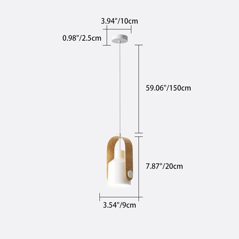 Zeitgenössisches nordisches Eisen gebogenes verstellbares Schwenkstrahler 1-Licht Pendelleuchte für das Schlafzimmer 