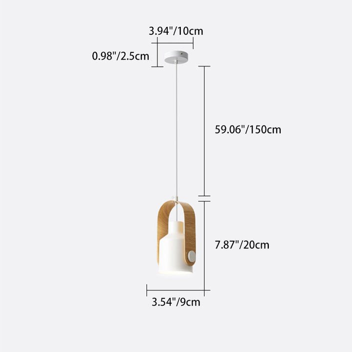 Zeitgenössisches nordisches Eisen gebogenes verstellbares Schwenkstrahler 1-Licht Pendelleuchte für das Schlafzimmer 