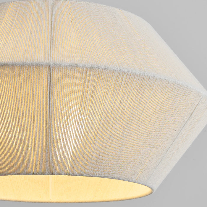 Traditionelle französische Holz-Hanfseil-Fliegende Untertasse 3-Licht Deckenleuchte für das Schlafzimmer 